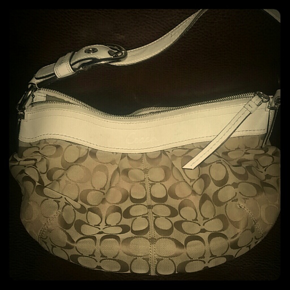 Brown/white Coach Hobo purse