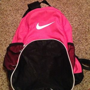 Pink Nike book bag.