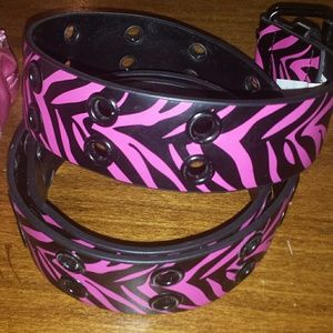 Pink zebra belt