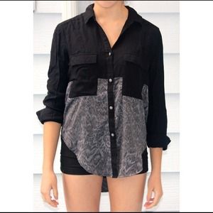 Free People Cheetah Shirttail Button-Down