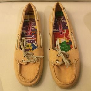 Tan slip on shoes