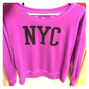 Long sleeve purple sweater