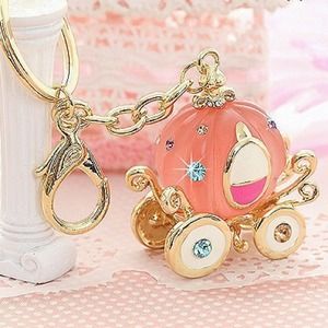 Pumpkin carriage bag charm/keychain