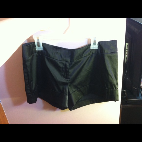 Black Silky Texture Shorts