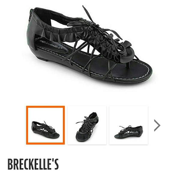 Black Lace Up Sandals