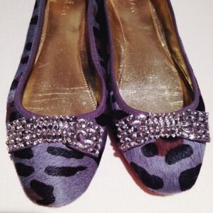 Leopard PonyHair Jeweled Gray Ballet Flats - Boden