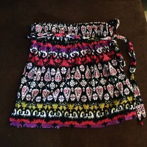 Printed high-waisted skirt