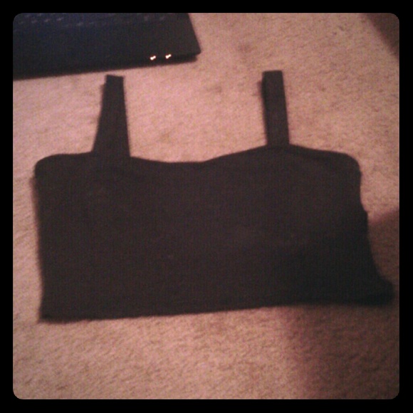 Black Slitted Crop Top