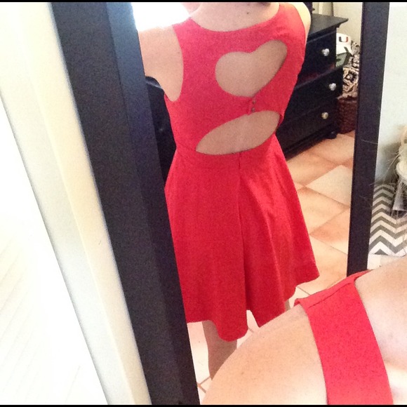 Red Heart Back Dress