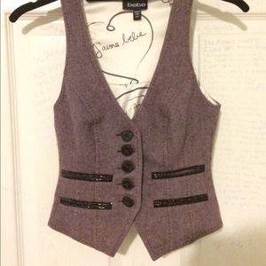 Bebe purple  and satin vest with gorgeous detail