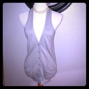 Cotton cardigan vest sweater