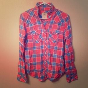 Hollister Plaid Button Down Top