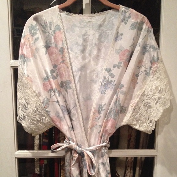 Silk and lace vintage robe