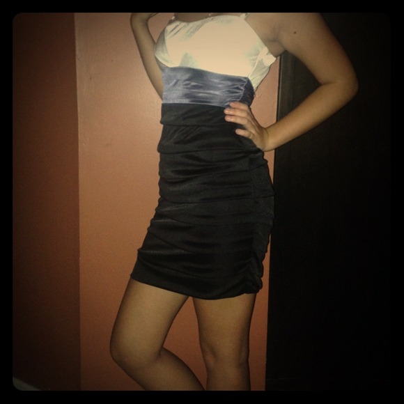 Black, navy blue, and white dress - Picture 1 of 1