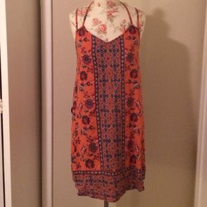 ANGIE boho print slip dress