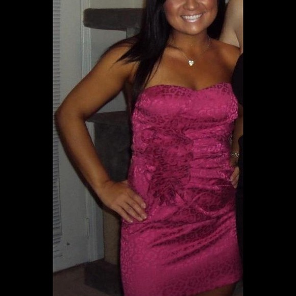 Strapless pink dress