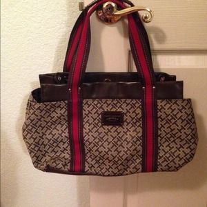 Brown and red Tommy Hilfigure purse
