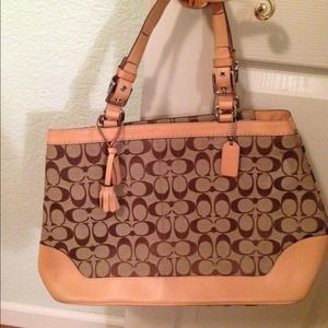 Coach beige evening purse