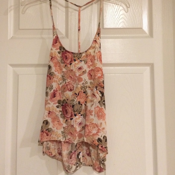 Brandy Melville pink rose tank top