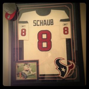 Texans autographed framed jersey - Foster & Schaub