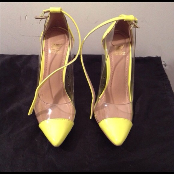 Cap toe neon heels