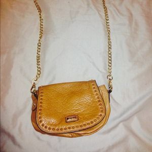 Guess leather and gold cross body bag