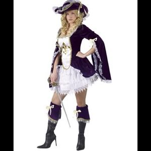 Purple Madam Musketeer adult womens costume