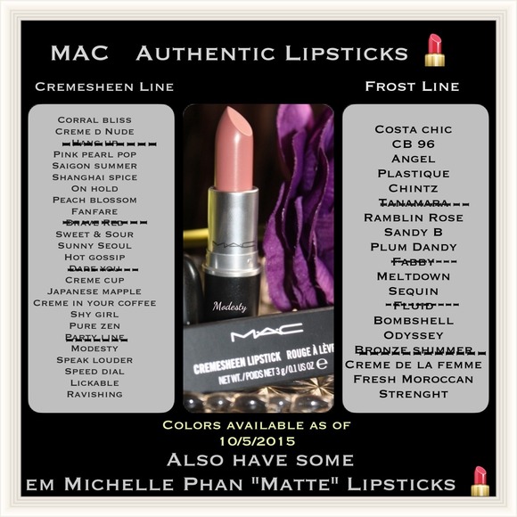 Mac authentic lipsticks 💄😍
