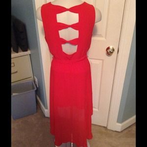 Red Bow Back Dress