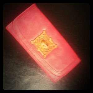 Cute pink faux leather wallet