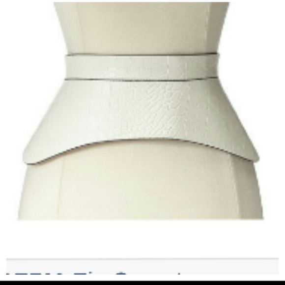 BCBGMAXAZRIA corset peplum belt white,  size small