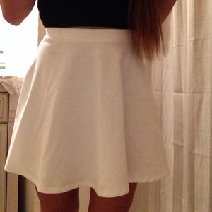 white skater skirt