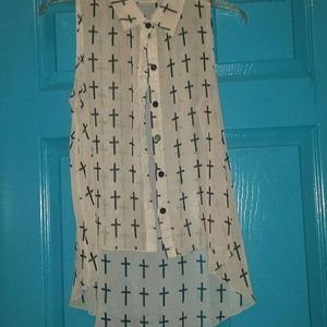 Cross Sleeveless Woven