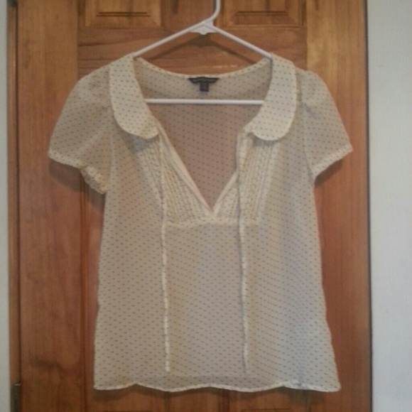 Chiffon black and white polk a dot shirt