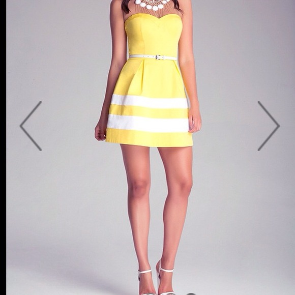 New BEAUTIFUL BEBE STRAPLESS COLORBLOCK DRESS - Picture 3 of 3