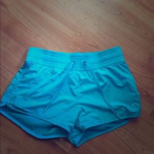 Sporty bright blue running shorts