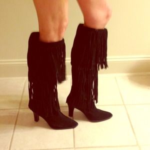 VS leather fringe boots....only worn a few times