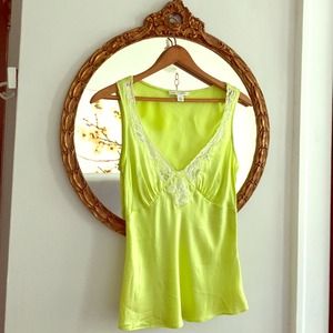 Fun lime green blouse, 100% silk.