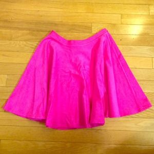 Nasty Gal Neon Pink Skater Skirt
