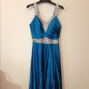Blue evening dress
