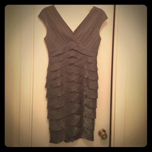 Dark silver Adrianna Papell cocktail/semi-formal