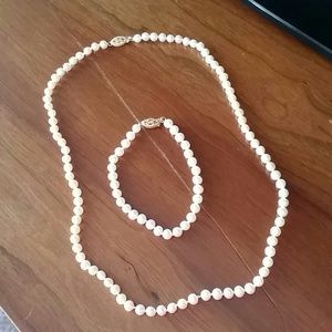 BUNDLED 2 SETS REAL White Fresh Water Pearl