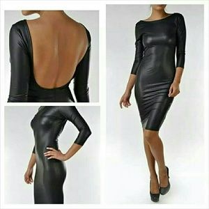 Black Leather Like Dress