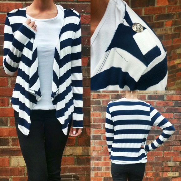 SOLD Forever 21 Navy Striped Nautical Cardigan