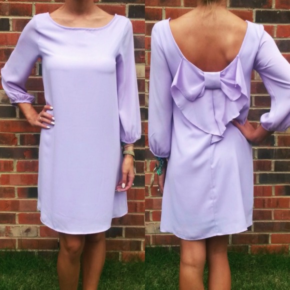 SOLD Lavender Bow Back Shift Dress