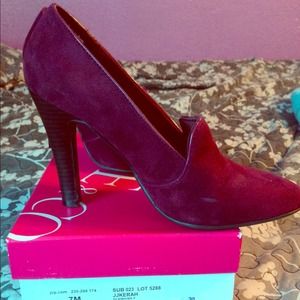 Burgundy Closed Toe Heels