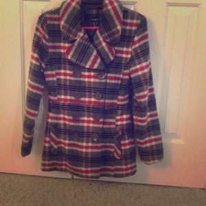 BOGO 50% off Plaid grey peacoat!