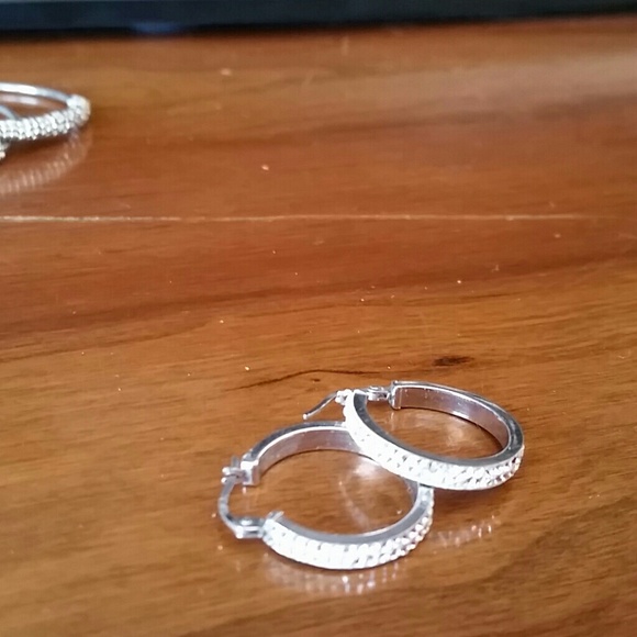 *BUNDLED* for @budbis2  1 Inch Silver Hoops cz's