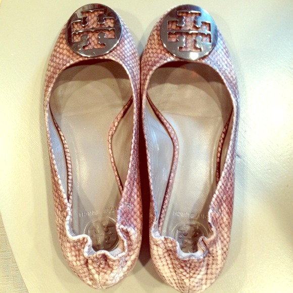 Tory Burch Shoes - SOLD. Tory burch snake skin Reva flats