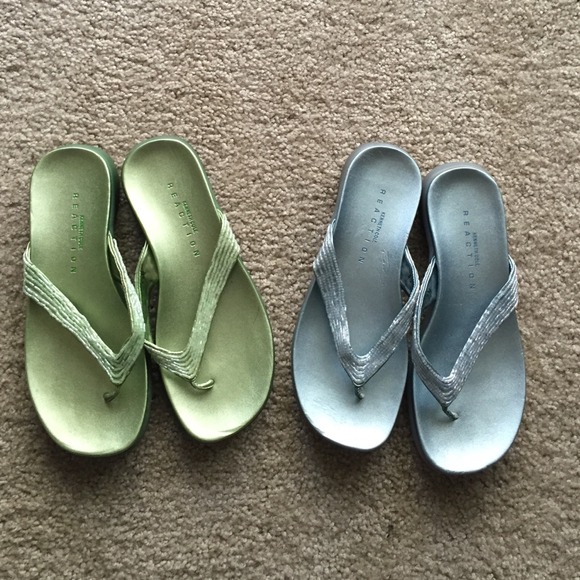 Kenneth Cole - beaded flip flops